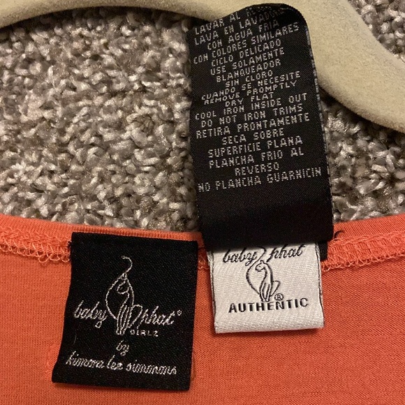 Vintage Baby Phat embroidered “melon orange” T-shirt with gold & copper beads. - Picture 4 of 12